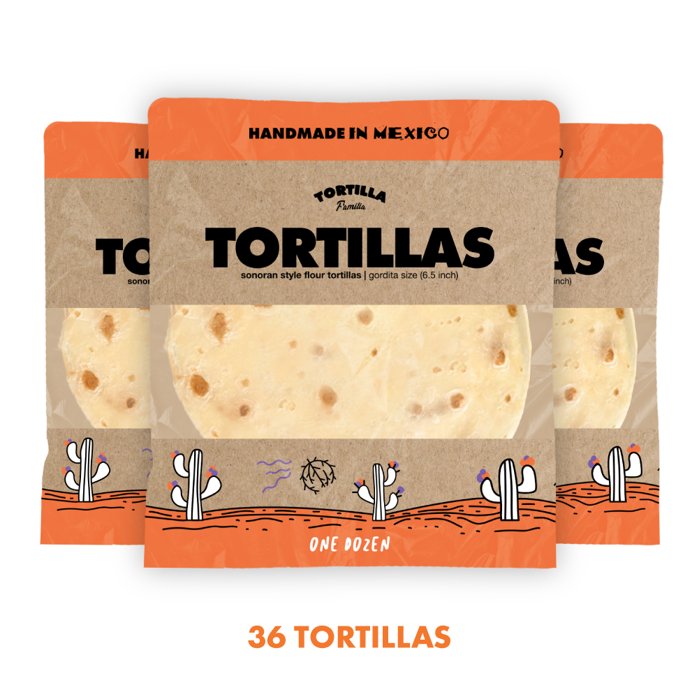 Tortilla Familia Hand Made Flour Tortillas Gordita Size 12 Pack