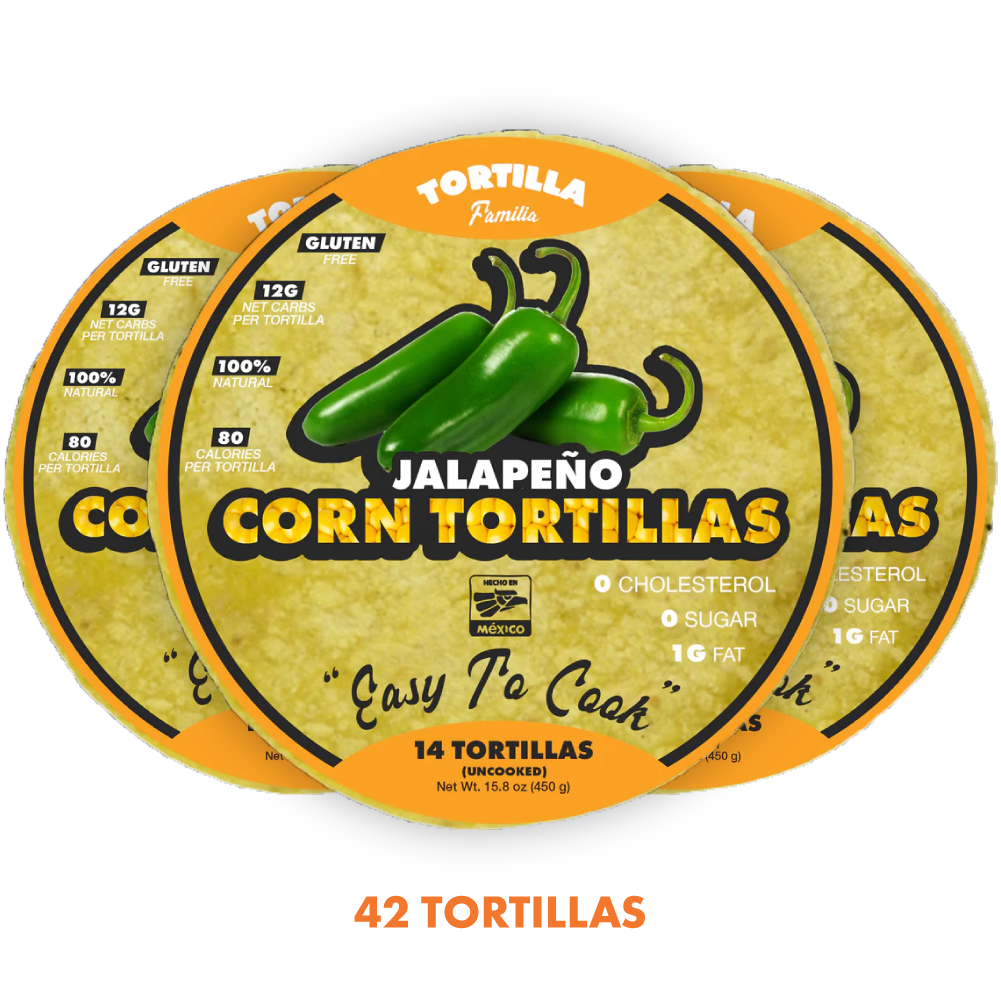 6" Jalapeño Corn Tortillas Tortilla Familia