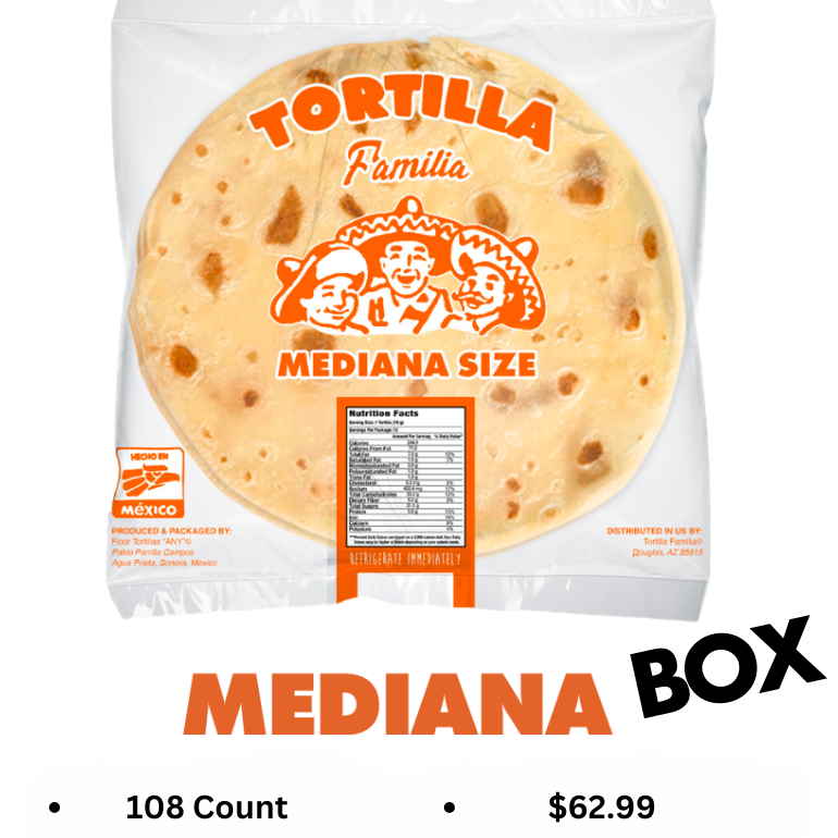 Tortilla Familia Mediana Box | Fresh 11" Tortillas Delivered to You